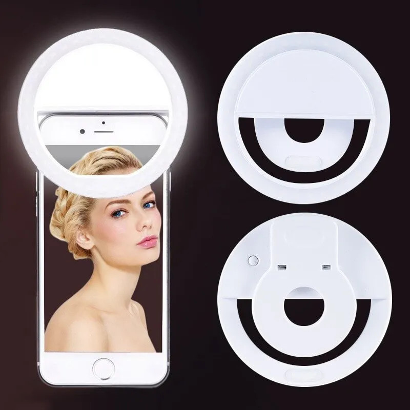 Photography Lighting Video - USB充電式LEDリングライト,電話クリップ,写真,ビデオ,iPhone, Samsung, Xiaomi用