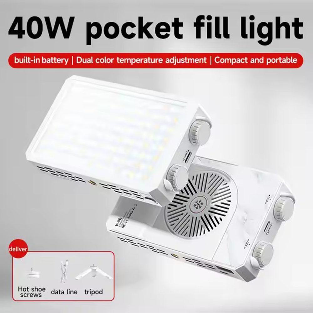 Photography Lighting Video - カスタマイズ可能な40W LEDカメラライト 2500K-9000K バイカラー 3000mAh ビデオランプ