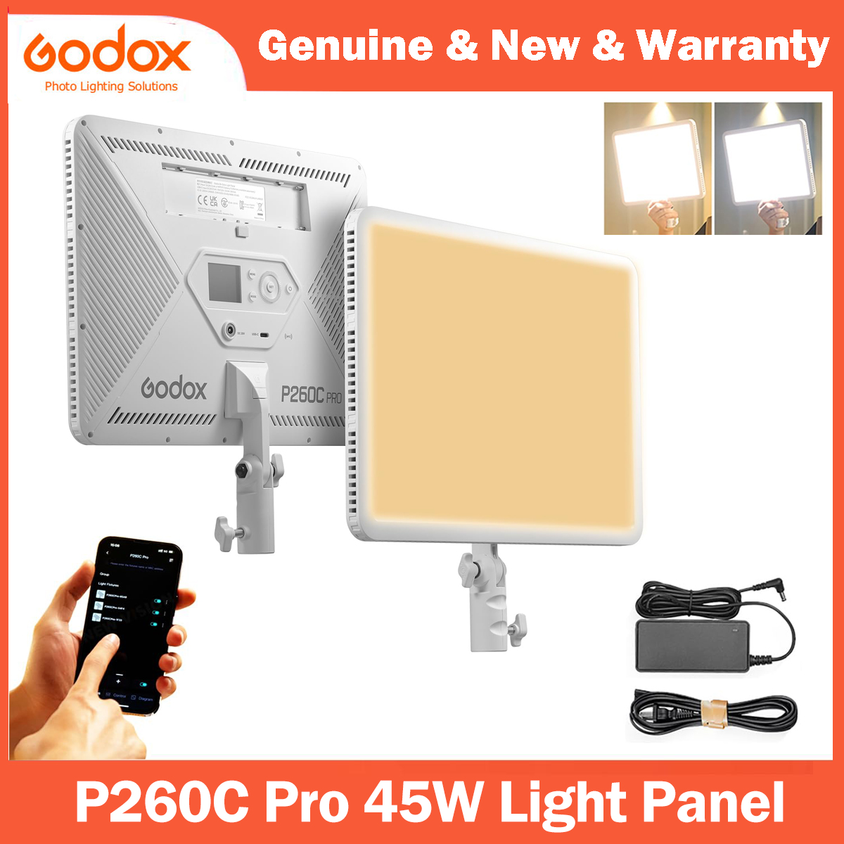 Photography Lighting Youtube - Godox P260C Pro LED ビデオライトパネル バイカラー