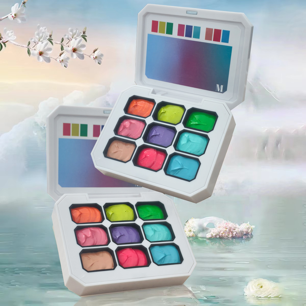 Photography Lighting Gels - 1pc 9 色ソリッドネイルポリッシュパットジェルペインティンググラデーション明るいジェルネイルアート作成装飾サロン UV & LED