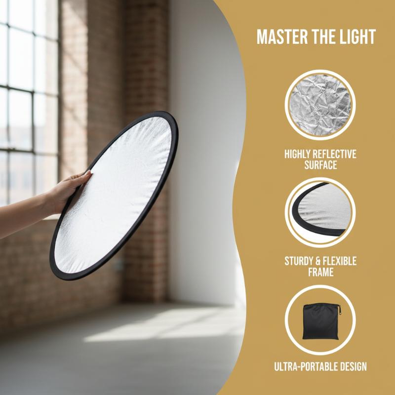 Photography Lighting Diffuser - 5 in 1 ラウンド型写真用リフレクター 折りたたみ式ライトディフューザー アマチュア写真家向け