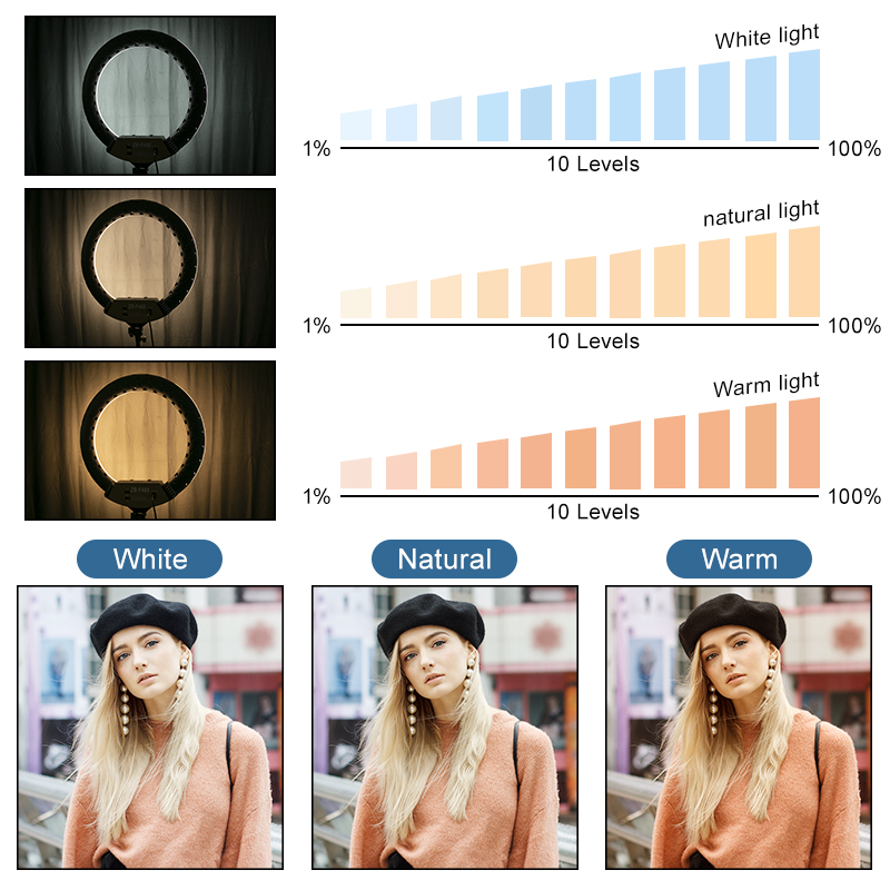 電源ケーブル付きの取り外し可能なリングライト,写真撮影用のL - Photography Lighting Youtube のレビューと価格