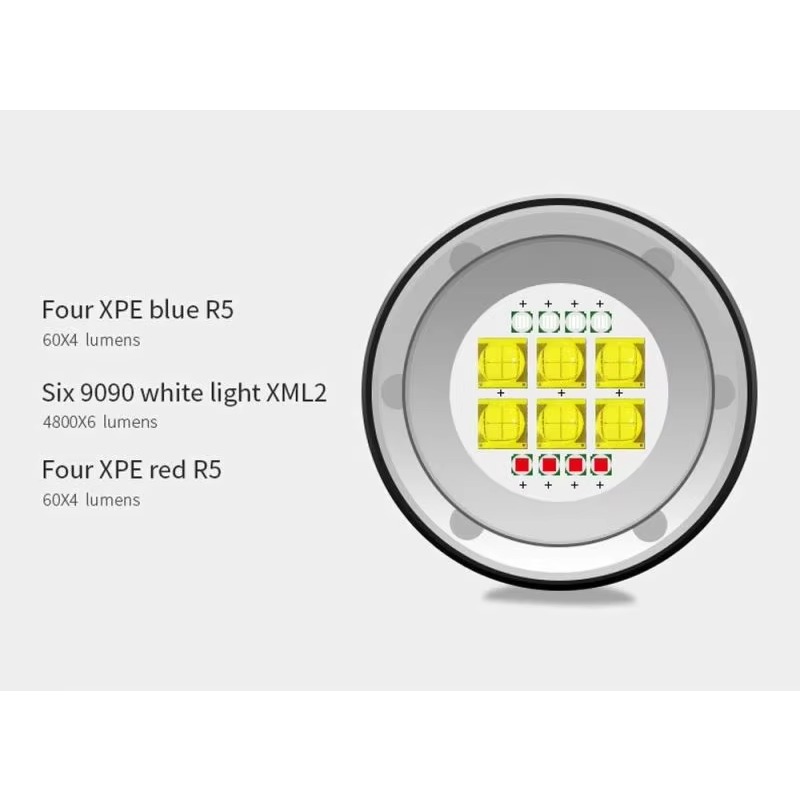 水中撮影ライト 赤青LED搭載 良好な補助光 ハンドル付きダ - Good Lighting In Photography のレビューと価格