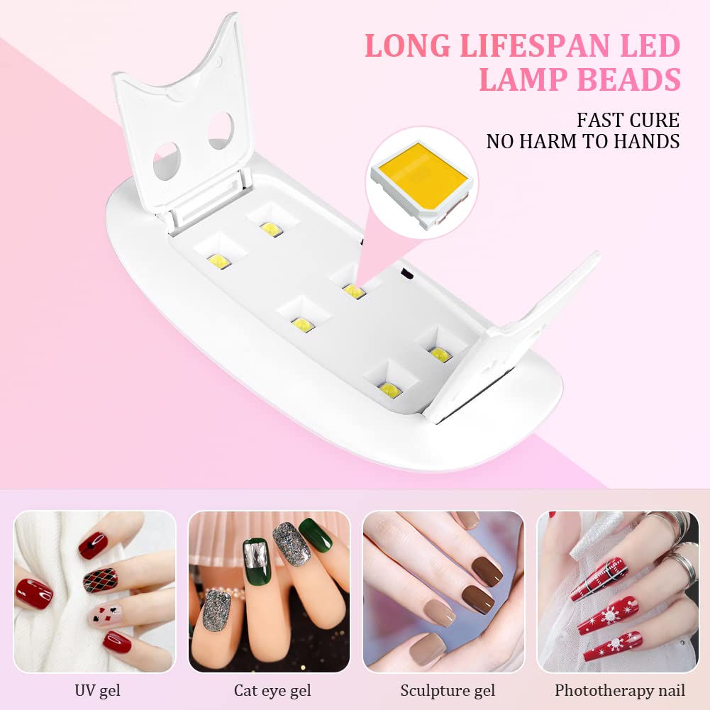 ポータブル6 LED UVネイルランプ 6W ミニネイルドラ - Photography Lighting Gels のレビューと価格