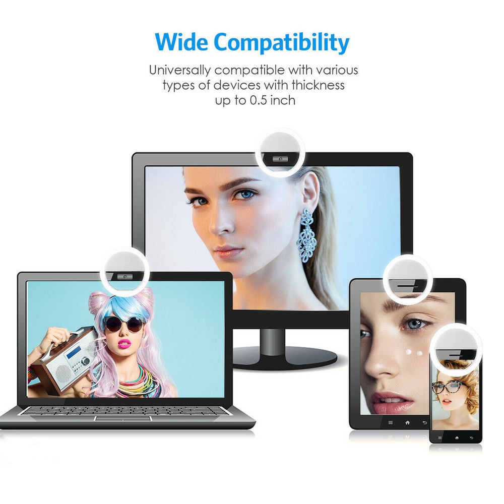 USB充電式LEDリングライト,電話クリップ,写真,ビデオ, - Photography Lighting Video のレビューと価格
