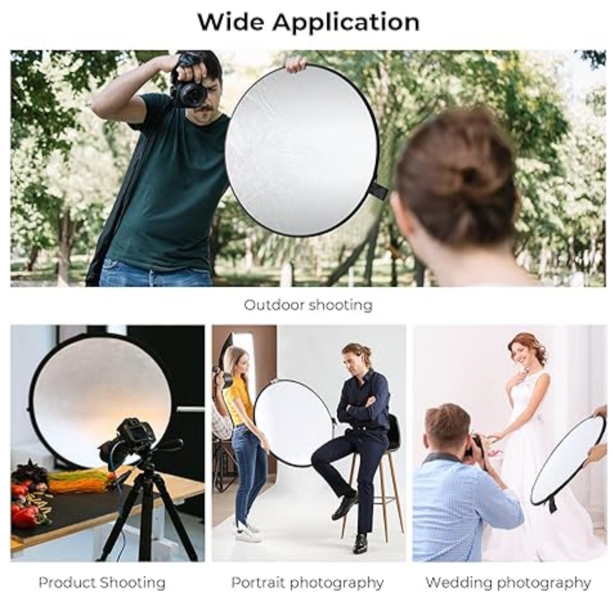 Huanyingbjb-ポータブル写真リフレクター,丸い折り - Photography Lighting Diffuser のレビューと価格