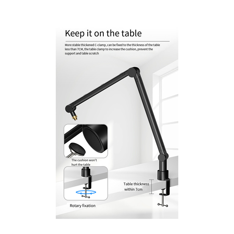 360度回転調整可能なマイクスタンド、スマホホルダー付き、ラ - Boom Arm Stand のレビューと価格