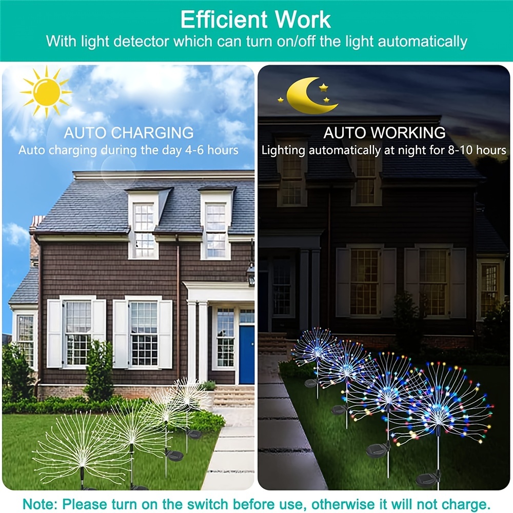 1パックソーラー花火芝生ライト屋外用、IP65ソーラーガーデ - Flower Photography Led Lighting Pack のレビューと価格