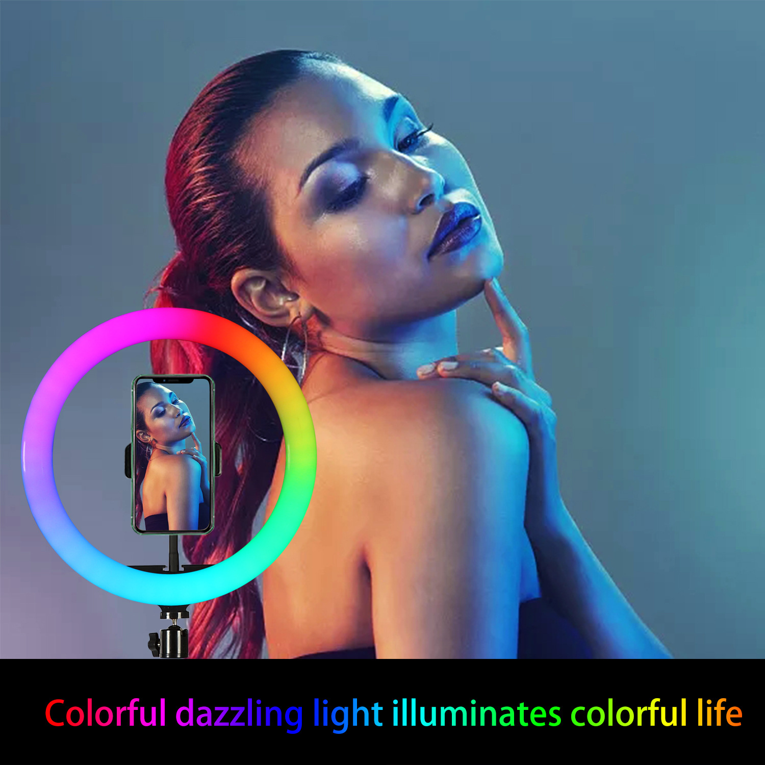10インチ（26cm）RGBリングライト三脚LED丸型ランプ - Photography Lighting Youtube のレビューと価格