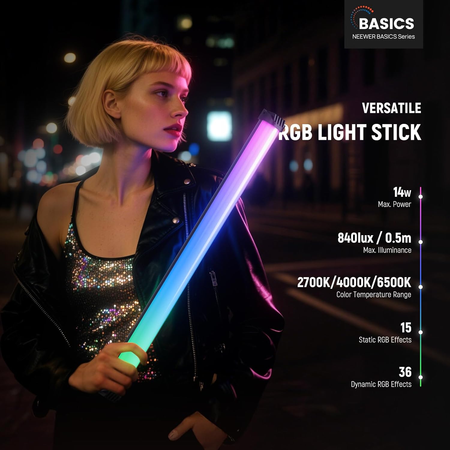 NEEWER ベーシック 21インチ 磁気RGBライトワンド - Photography Lighting Basics のレビューと価格