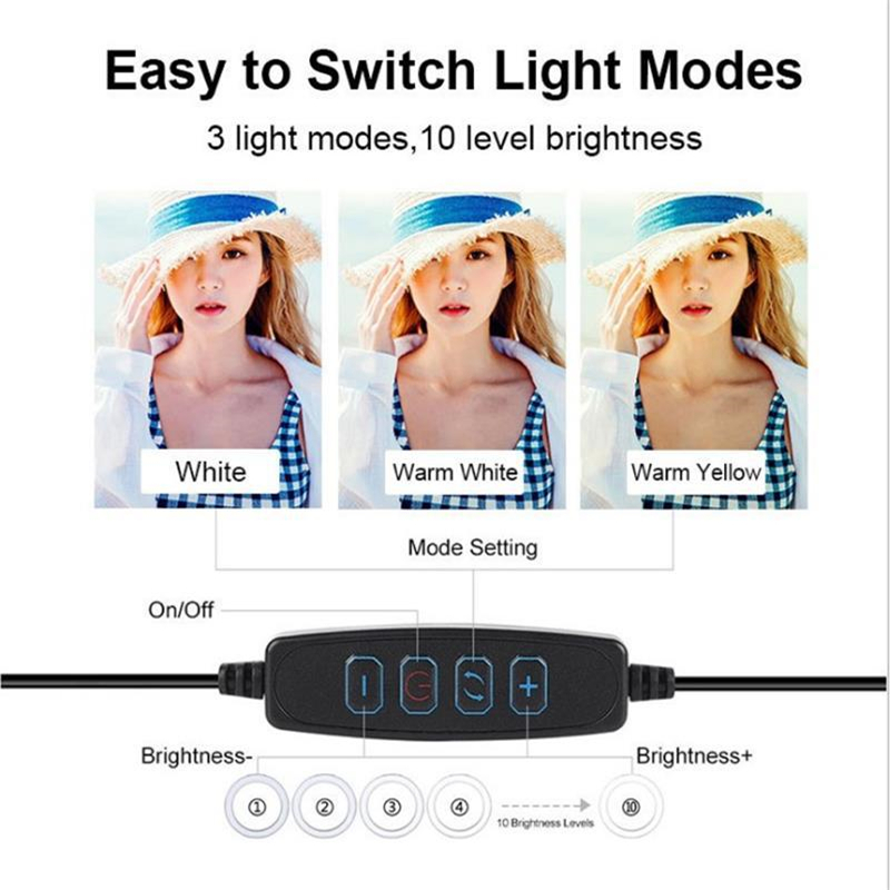 調光可能なLEDリングライト、電話用USB自撮りランプ、ライ - Photography Lighting Video のレビューと価格