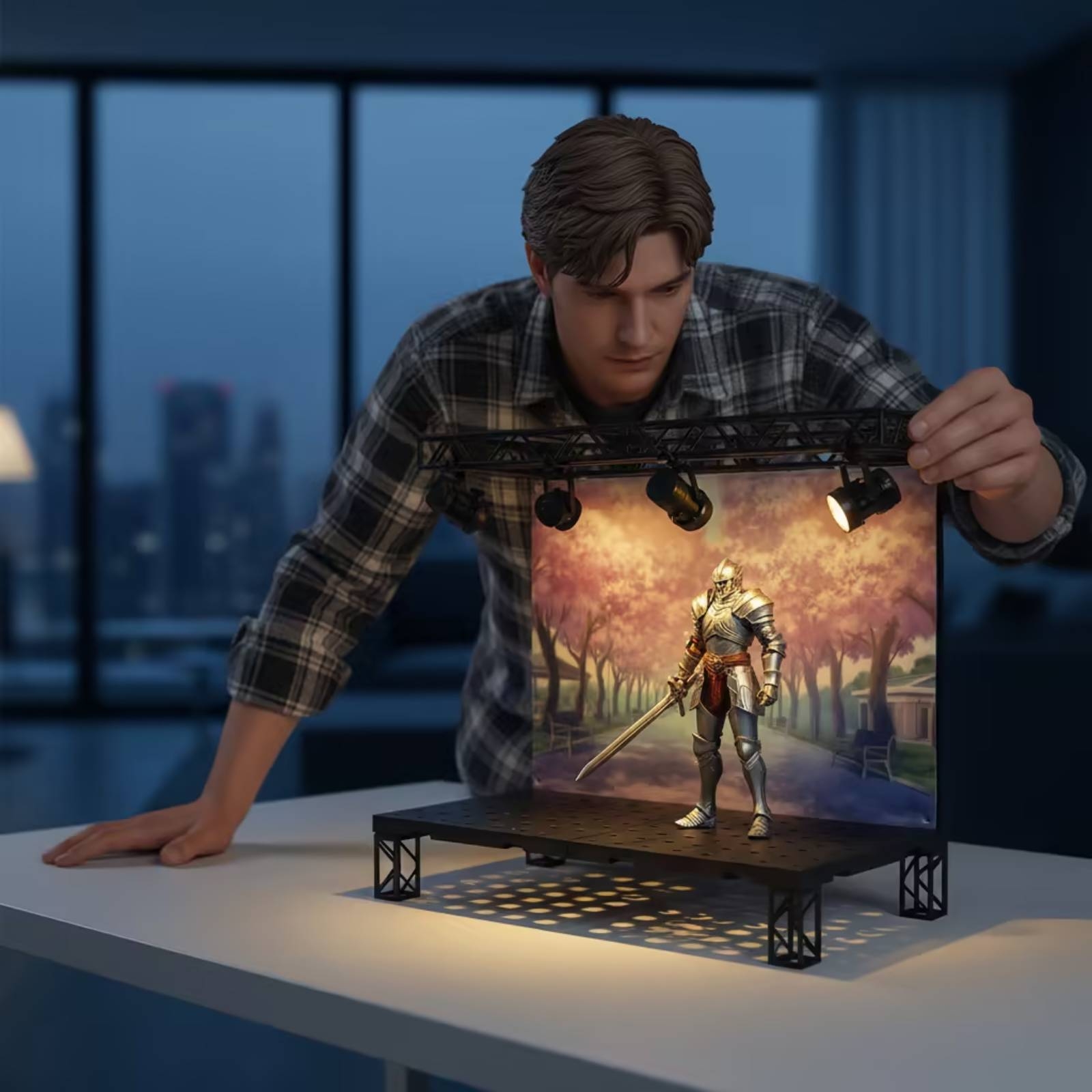 ライト付きディスプレイステージ ディオラマ風フィギュア展示台 - Good Lighting In Photography のレビューと価格