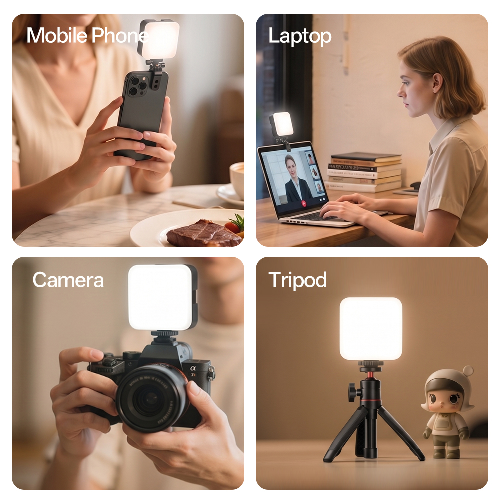 ポータブルミニポケットLEDフィルライト、スマートフォンクリ - Photography Lighting Video のレビューと価格