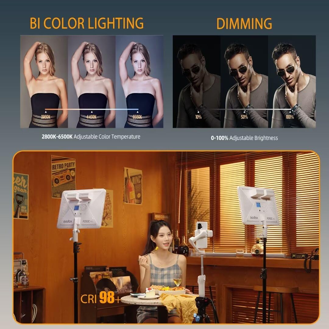Godox P260C Pro LED ビデオライトパネル  - Photography Lighting Youtube のレビューと価格