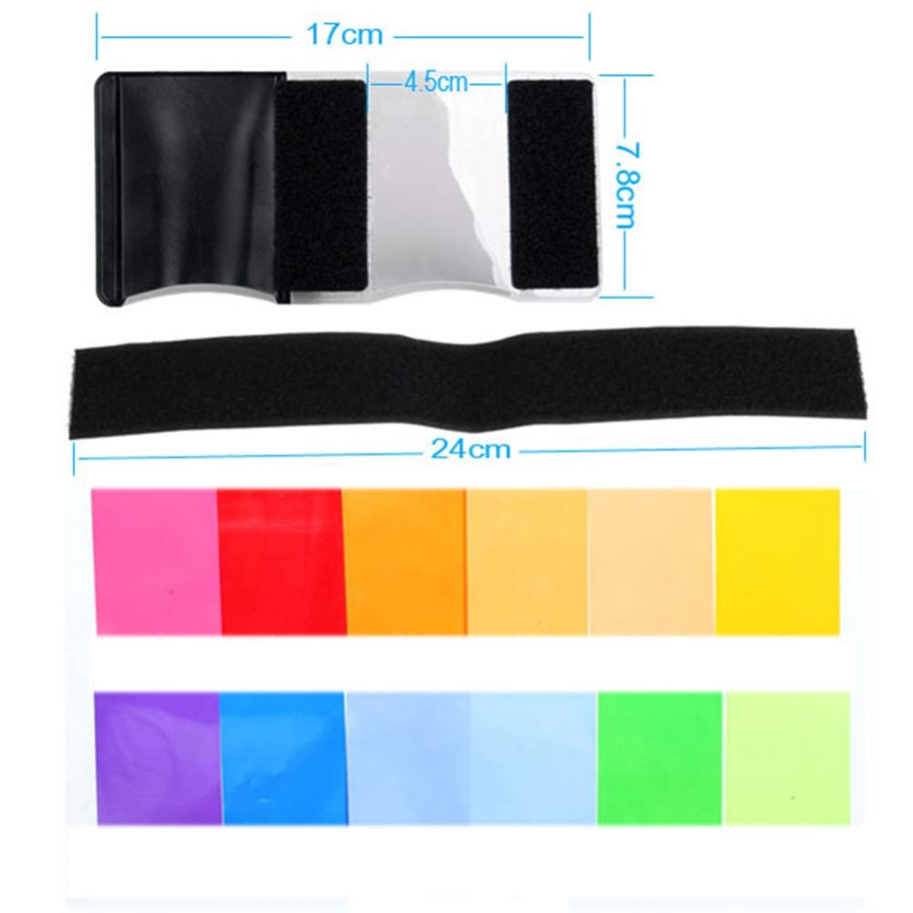 12色カメラフラッシュジェル照明フィルターキット、ユニバーサ - Photography Lighting Gels のレビューと価格