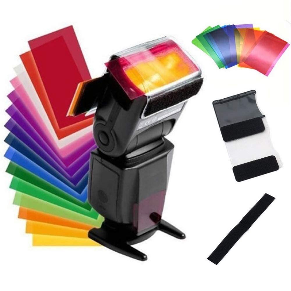 12色カメラフラッシュジェル照明フィルターキット、ユニバーサ - Photography Lighting Gels のレビューと価格