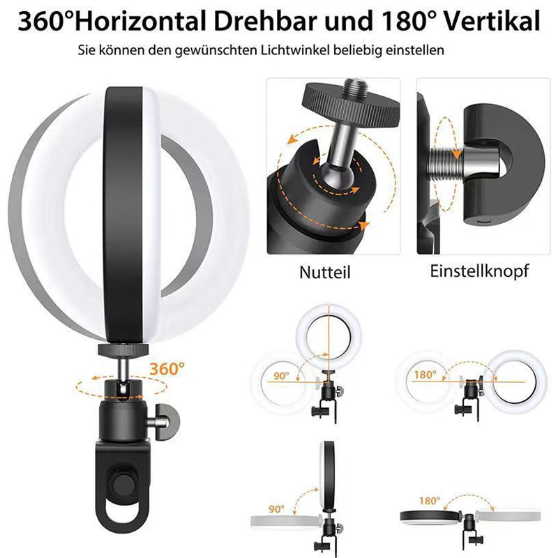 16cm LEDビデオライト スタンド付き セルフィーリング - Photography Lighting Youtube のレビューと価格