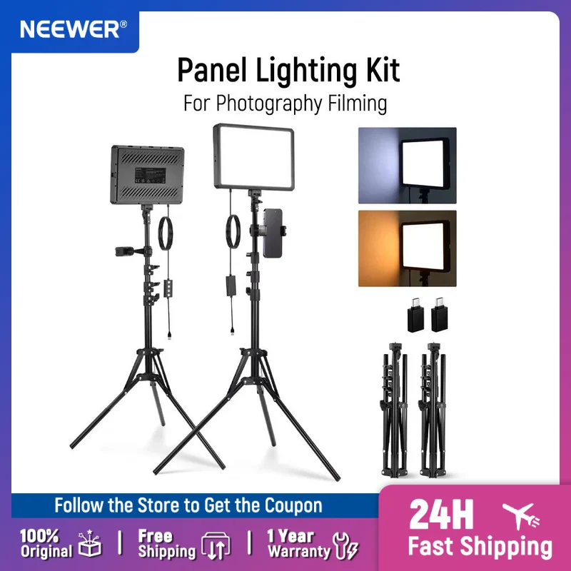 NEEWER BASICS 2個パック LEDビデオライトパ - Photography Lighting Basics のレビューと価格