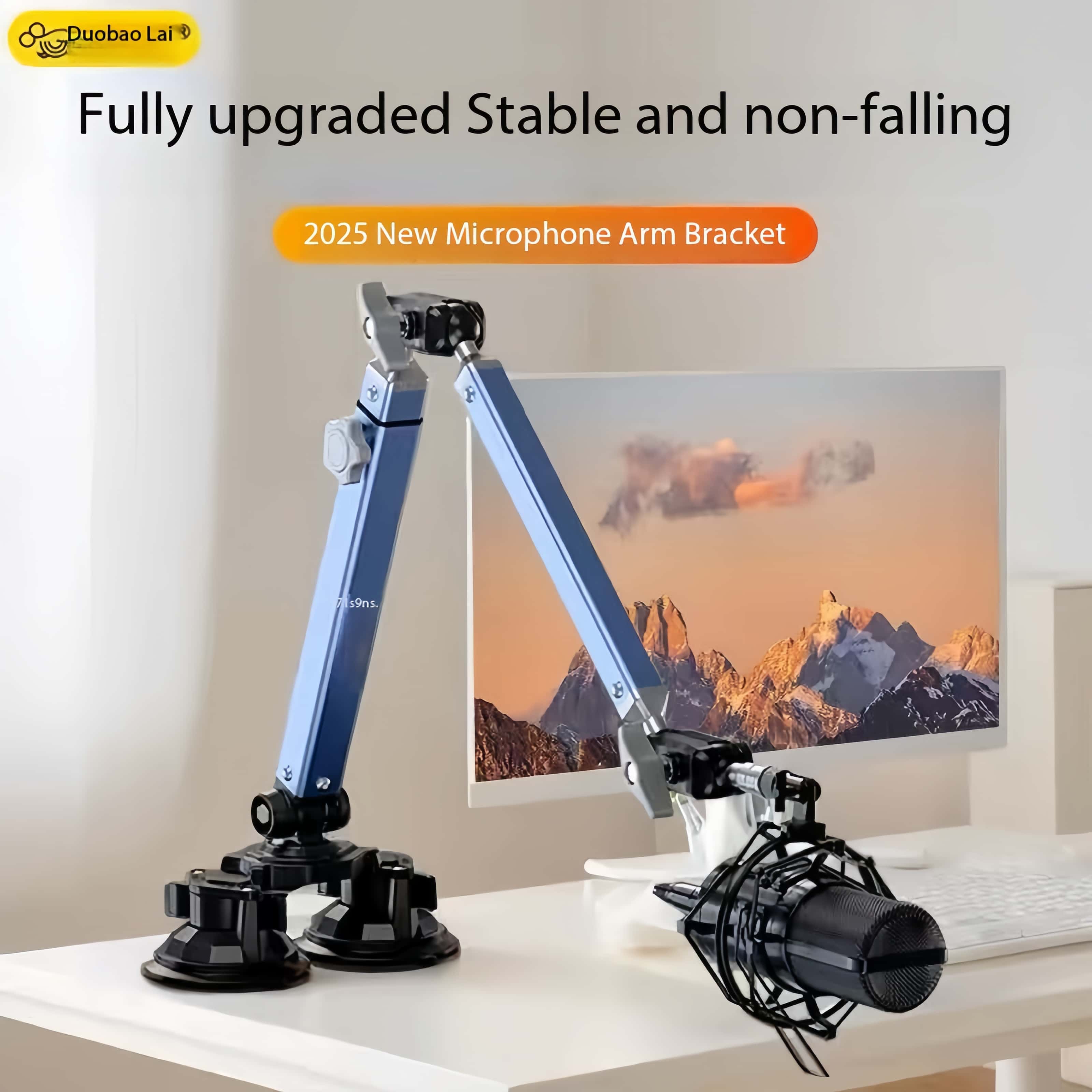 プロ仕様 デュアル吸盤マウント フレキシブルマイクハンガー  - Boom Arm Stand のレビューと価格