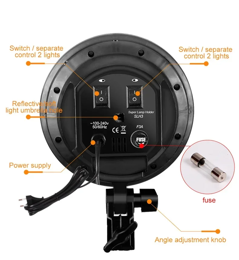 E27 4in1ランプヘッドホルダー付き写真スタジオ照明キッ - Photography Lighting Portrait のレビューと価格