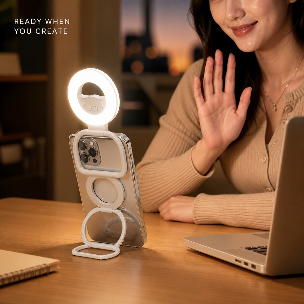 折りたたみ式マグネット式スマホ用フィルライトスタンド 60個 - Photography Lighting Video のレビューと価格
