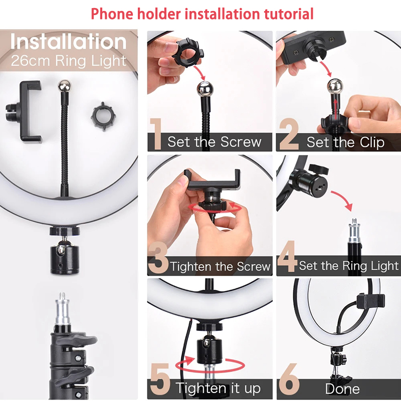 16cm 26cm 33cm LEDリングライト 調光可能  - Photography Lighting Youtube のレビューと価格