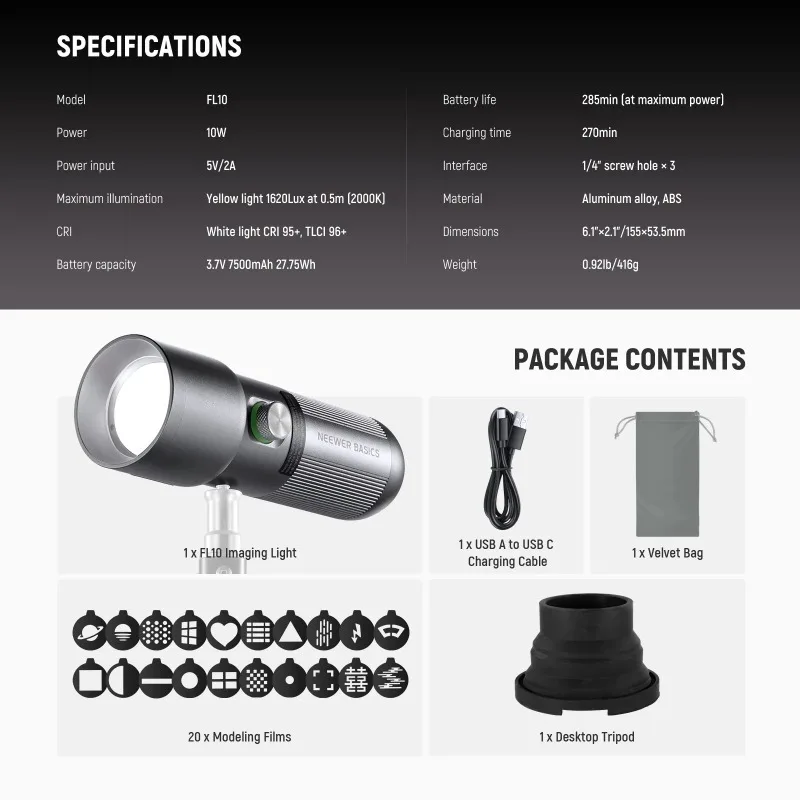BASICS RGB写真撮影用フラッシュライト（4色/20ゴ - Photography Lighting Basics のレビューと価格